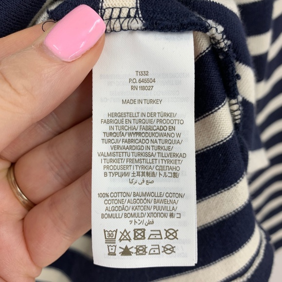 Boden Notch Collar Top Navy/Ivory - Picture 9 of 11